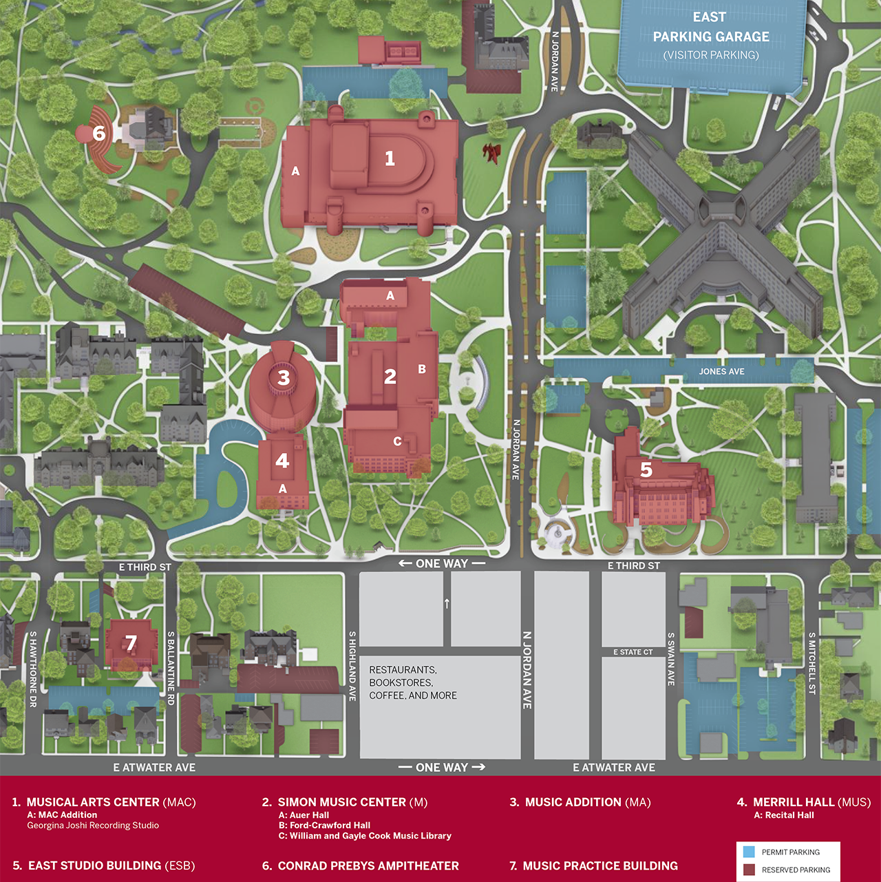 Indiana University Campus Map Pdf Directions & Parking: News & Events: Jacobs School Of Music: Indiana  University Bloomington